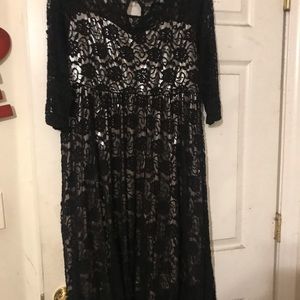 Black and Silver lace plus size dress